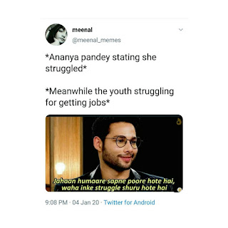 Ananya Panday Meme (Main Bahut Struggle Kiya Hai)