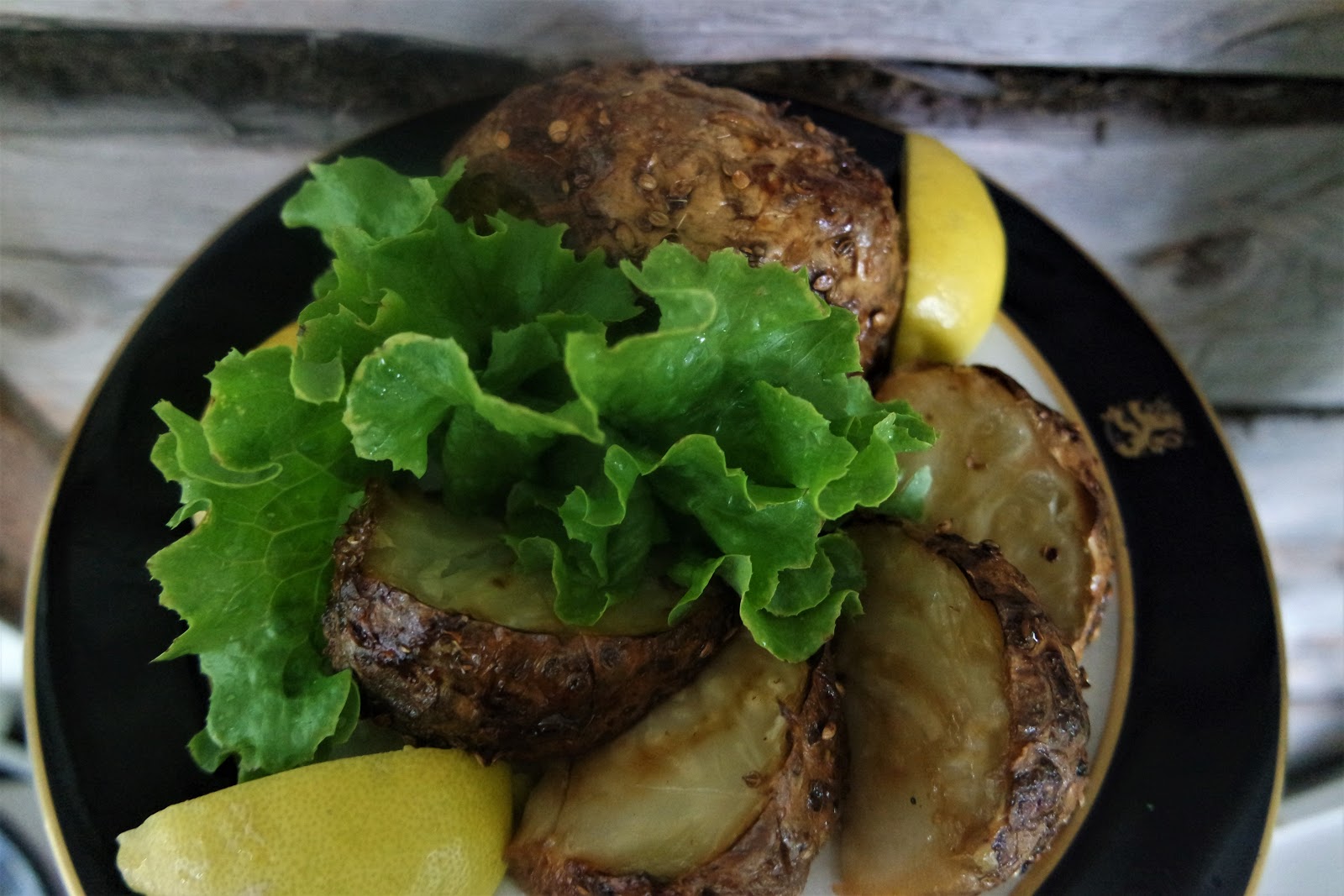 Maalaisbistro Ottolenghi's wholeroasted celeriac with coriander seed oil