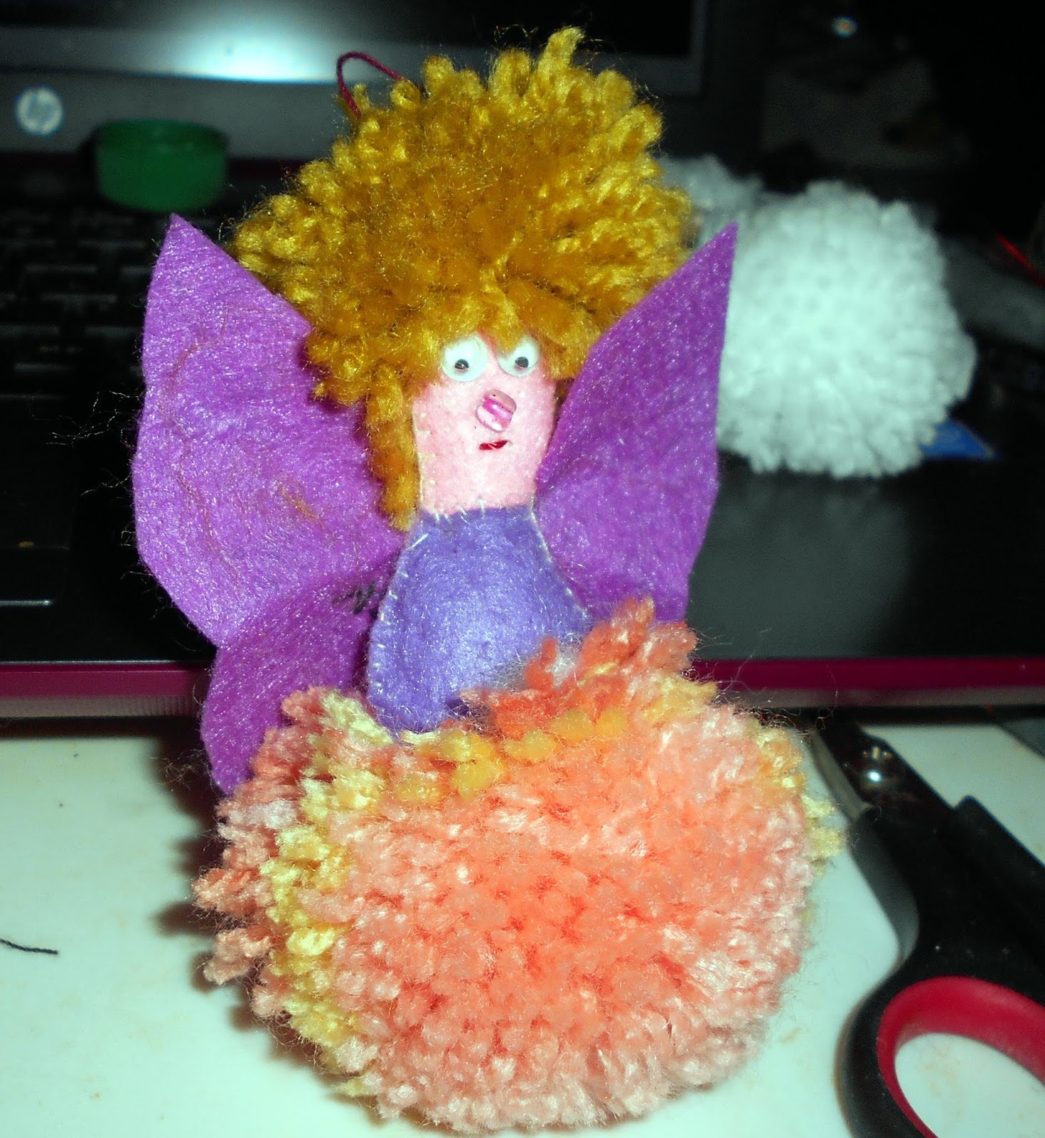 Autumn Gal: Today is this years Pom-pom Angel for the Xmas Tree.