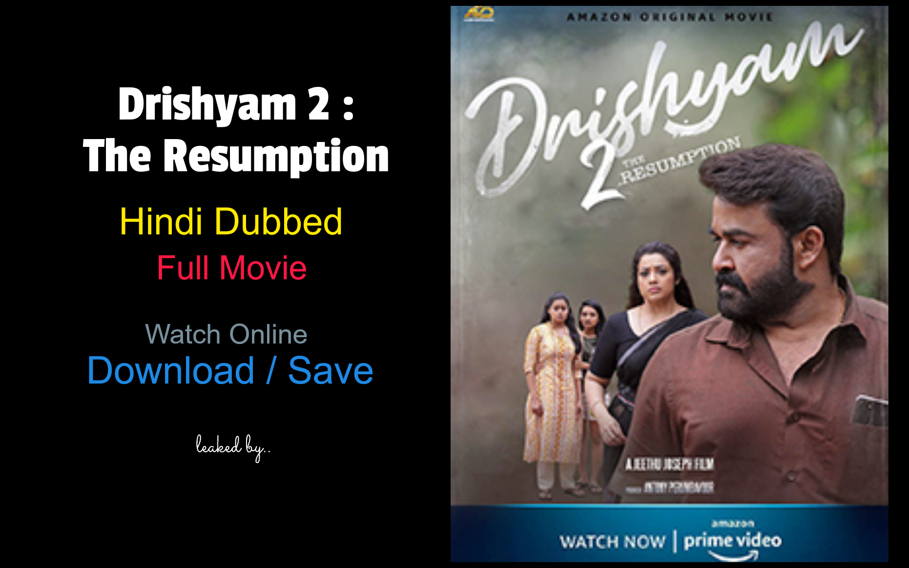Drishyam 2 (2021) full movie watch online download Drishyam 2 (2021) full movie watch online download in bluray 480p, 720p, 1080p hdrip