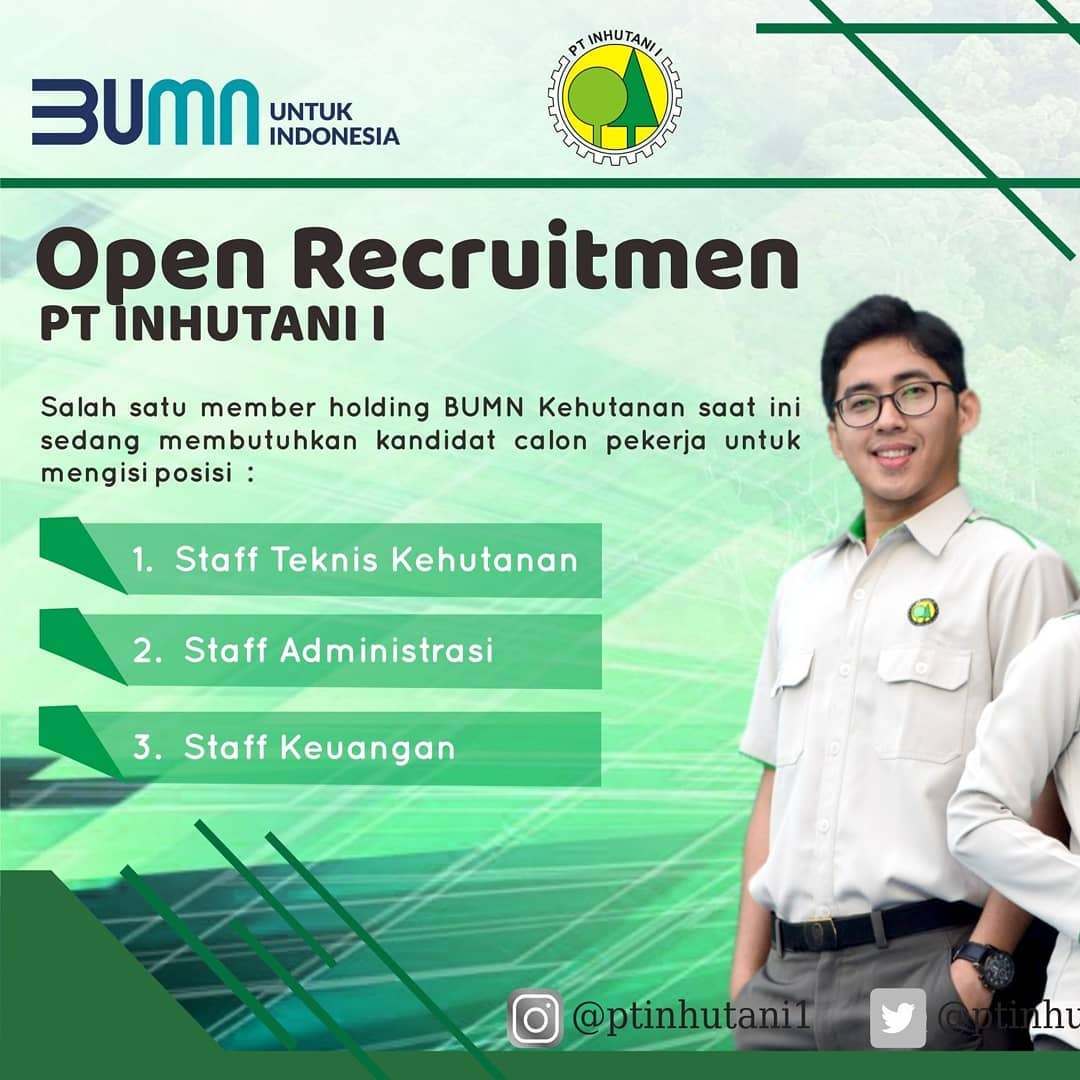 Lowongan Kerja PT Inhutani - Penerimaan Pegawai (SMK,D3,S1) September