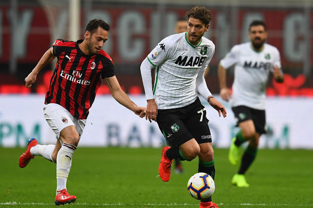 AC Milan VS Sassuolo Calcio on K24 TV Italian Serie A match photo