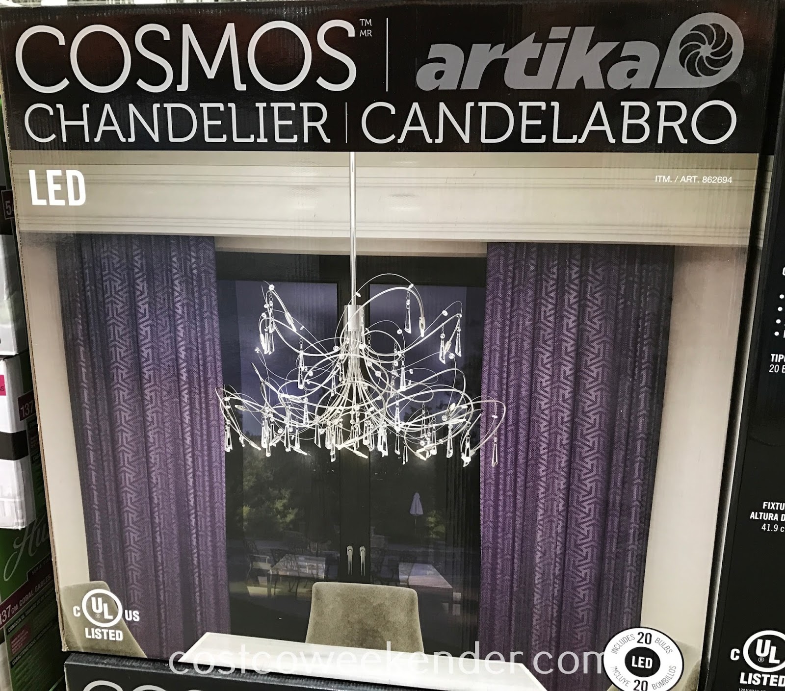 Artika Cosmos LED Chandelier Costco Weekender