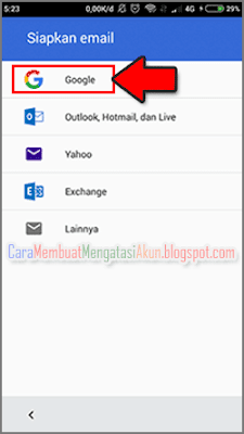 daftar email lewat hp android