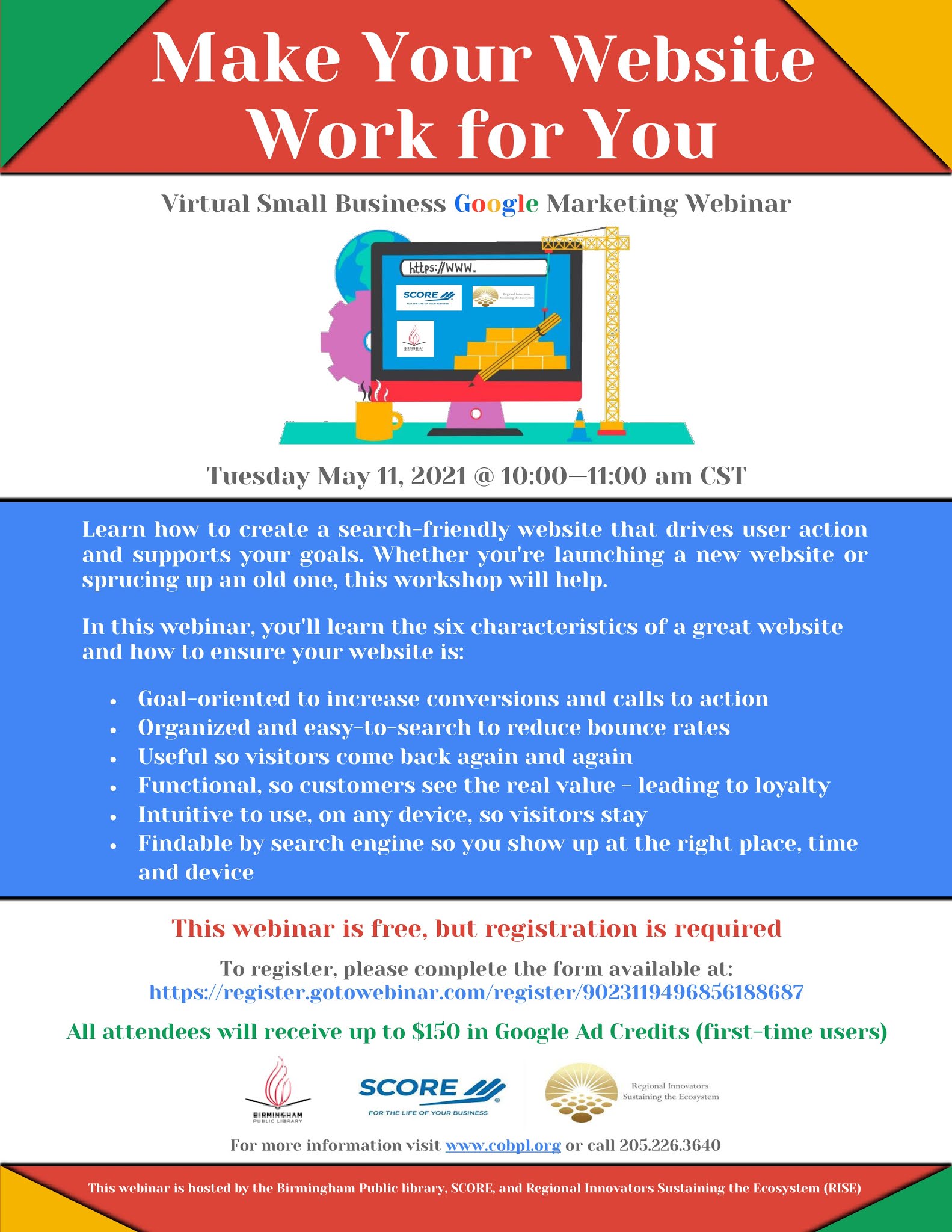 BPL Cohosts Grow with Google Small Business Marketing Webinar on May 11