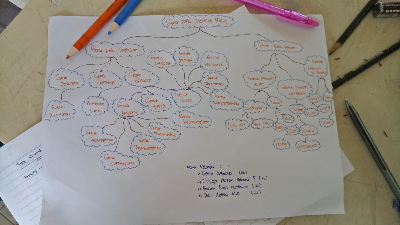 Mind Map Gerak Pada Makhluk Hidup