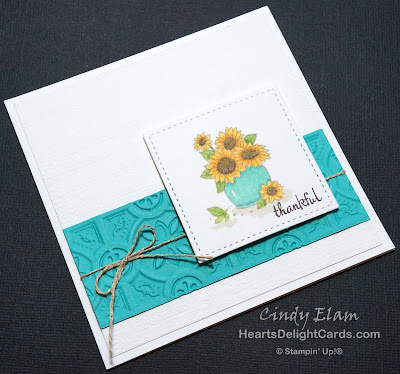 Heart's Delight Cards, FMS353, CAS, Many Blessings, Thankful, Sunflowers, Stampin' Up!