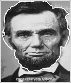 Free Abraham Lincoln Face Printable for Puppet