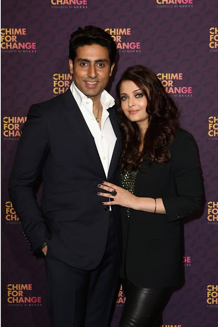 Bollywood Sweet Couple Aishwarya & Abhishek at Chime For Change concert 