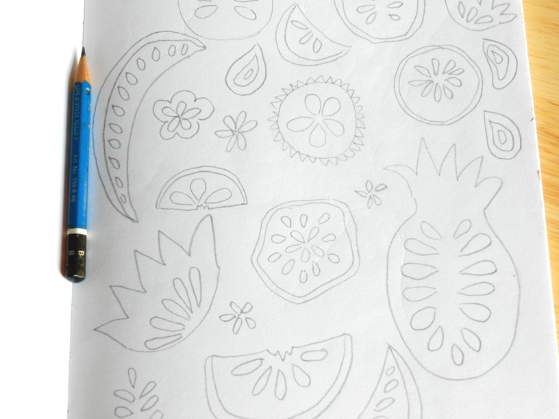 Summer Fruit Design Sketches