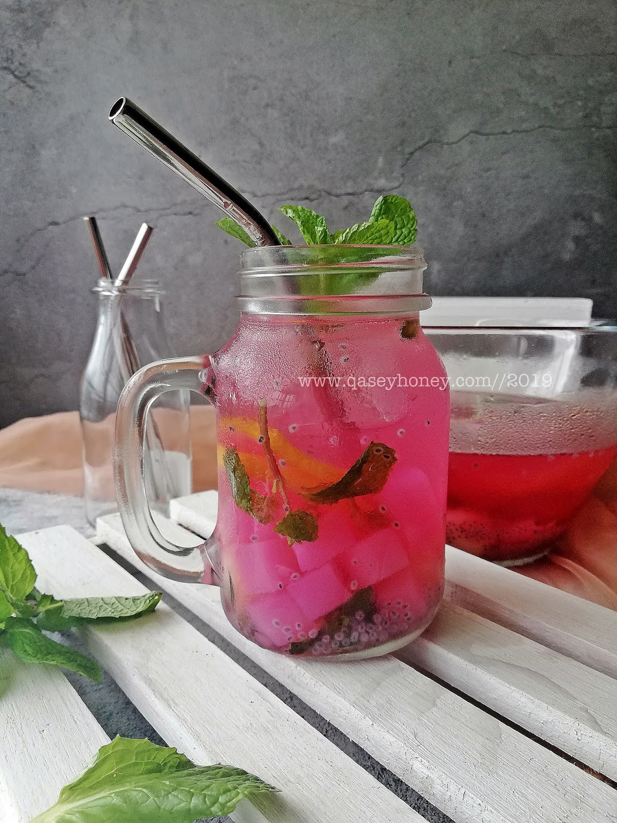 Air Detox Sirap Selasih Yang Segar Dan Sedap Qasey Honey