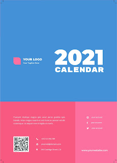 New 2021 Photoshop calendar PSD Template Free Dwonlode