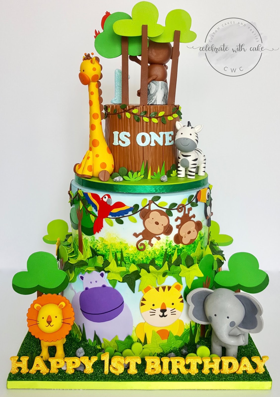 safari 1st birthday cake