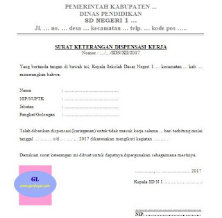 Surat Dispensasi Kerja Yang Baik Untuk Guru Guru Loyal