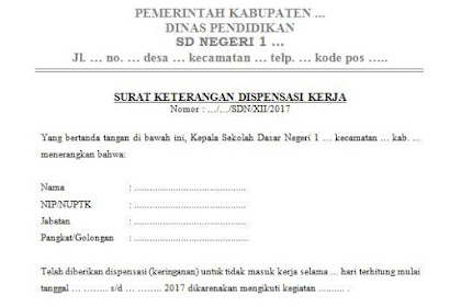 Contoh Surat Dispensasi Sekolah Gudang Surat