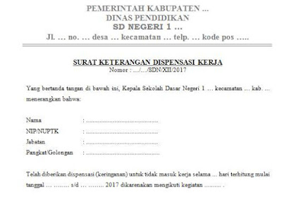 Surat Dispensasi Kerja Yang Baik Untuk Guru Guru Loyal