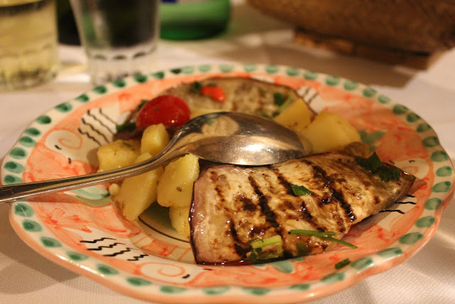 Eggplant and potato salad at La Tagliata, Positano, Italy