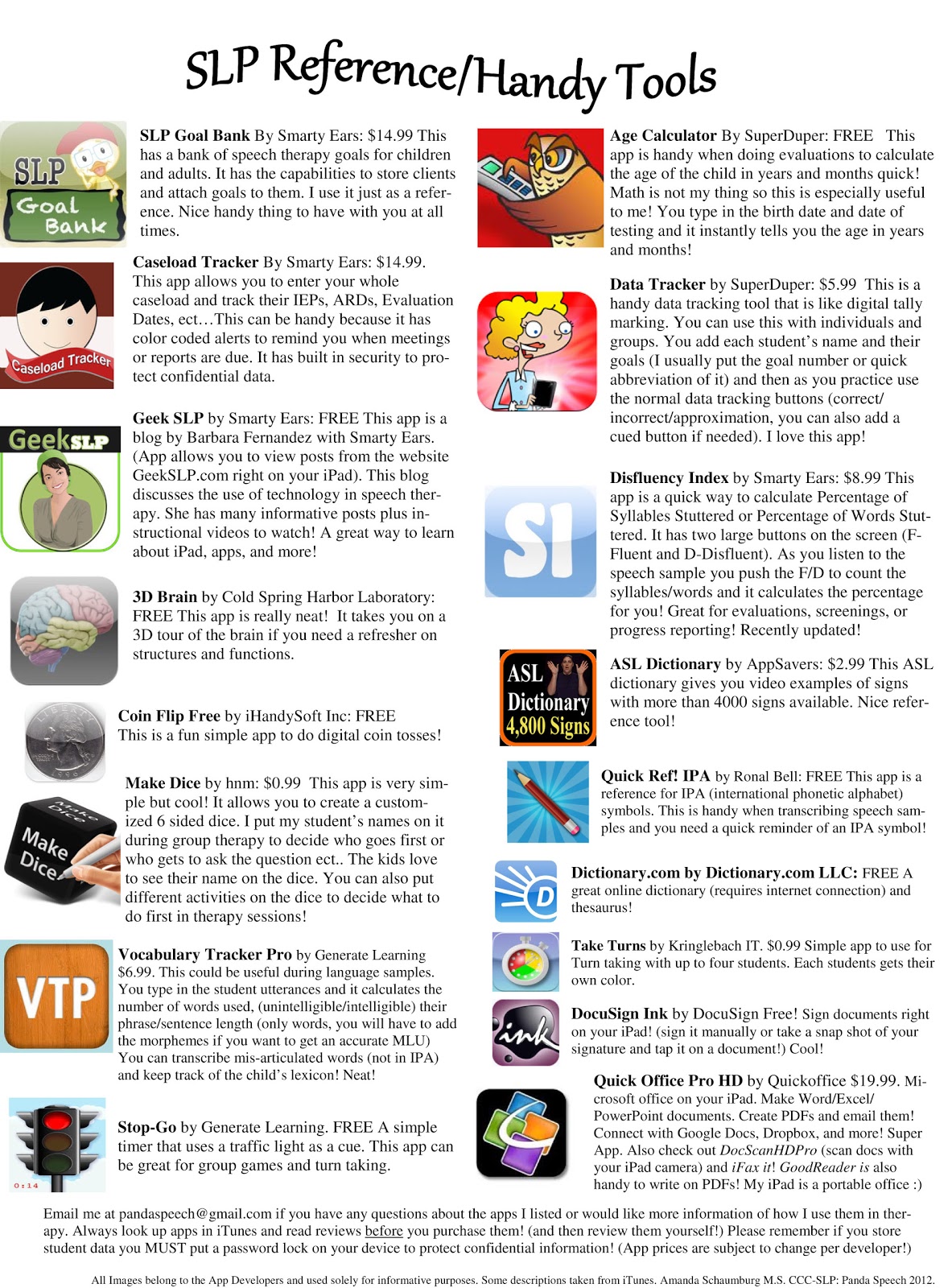 New  Page! SLP APP List Handy Tools