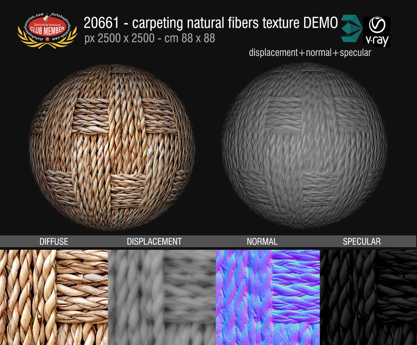 SKETCHUP TEXTURE: New royalty free seamless textures carpeting natural  fibers and maps