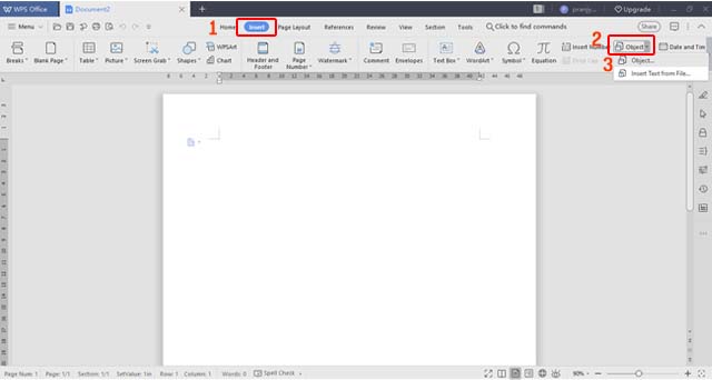 How to insert math equation in WPS office