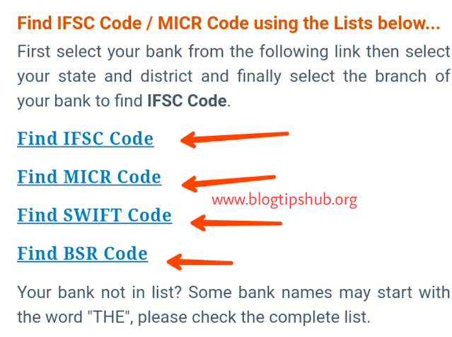 Find IFSC code