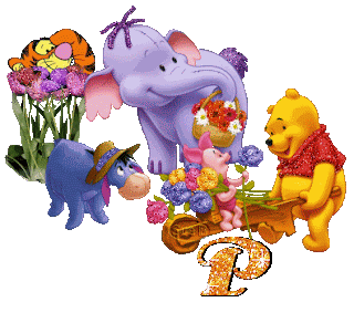 Abecedario Tintineante de Winnie the Pooh con sus Amigos. Alphabet with Winnie the Pooh and Friends.