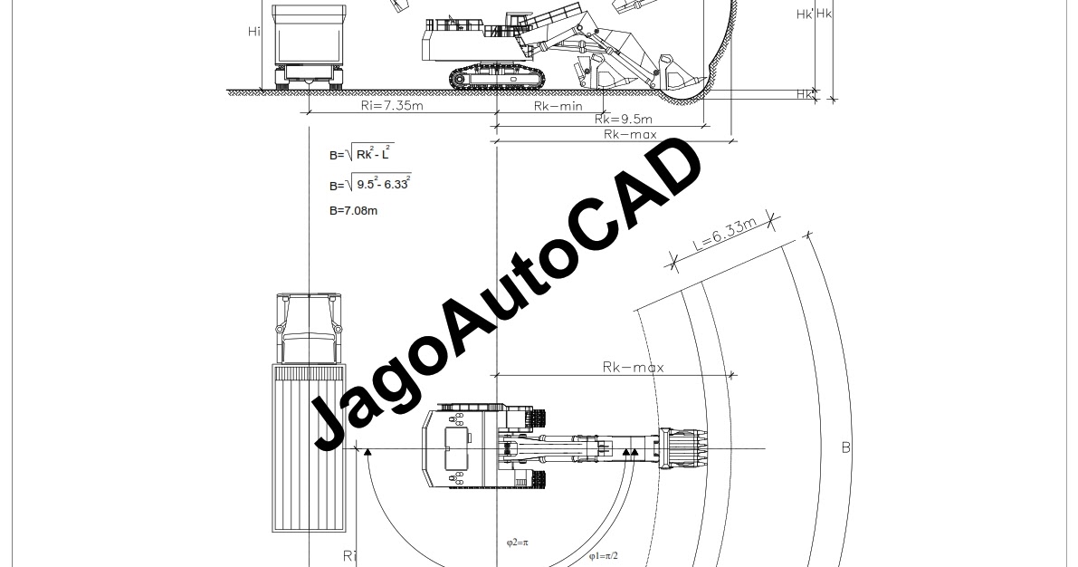 Excavator DWG Drawing AutoCAD Free