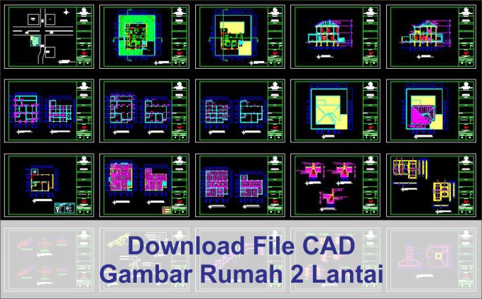 Download Tugas Struktur Bangunan Gambar Rumah 2 Lantai File Autocad