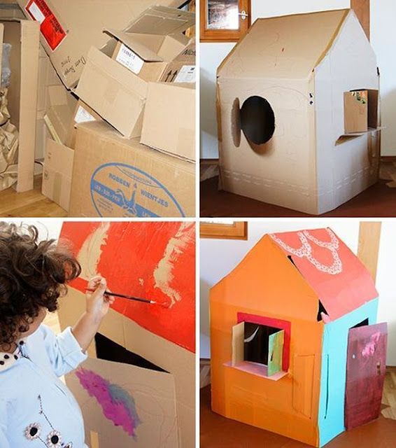 Costruire una casa di cartone per bambini! Creare con la carta ♥