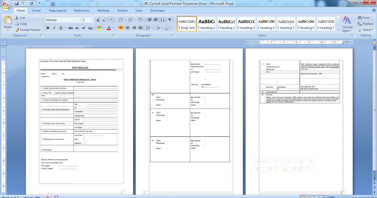 Contoh Format Surat Perintah Perjalanan Dinas Terbaru - massalam.com