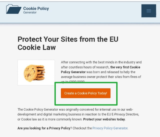 cookie policy page kaise banaye, blog website ke liye cookie policy page kaise banaye, cookie policy generator