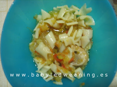Baby-led weaning. Receta para el bebé: macarrones con verduras Baby-led weaning. Receta para el bebé: macarrones con verduras
