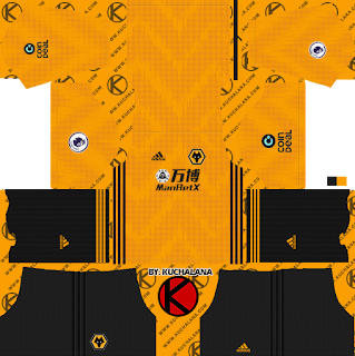 Wolverhampton Wanderers FC 2019/2020 Kit - Dream League Soccer Kits