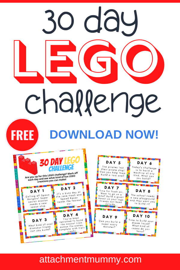 30 Day LEGO Building Challenge {with FREE printable cards}