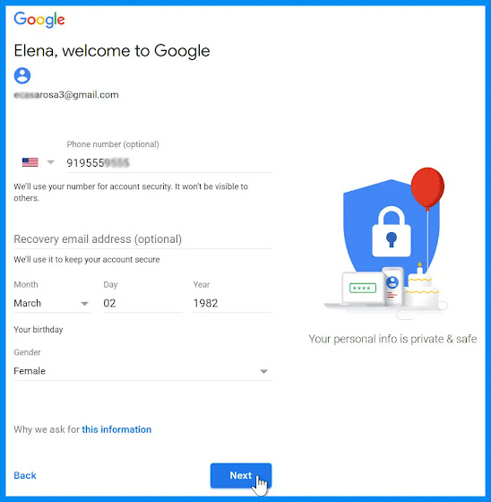 gmail انشاء