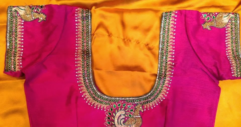 Sparkling Fashion: Latest maggam work designs for saree blouses