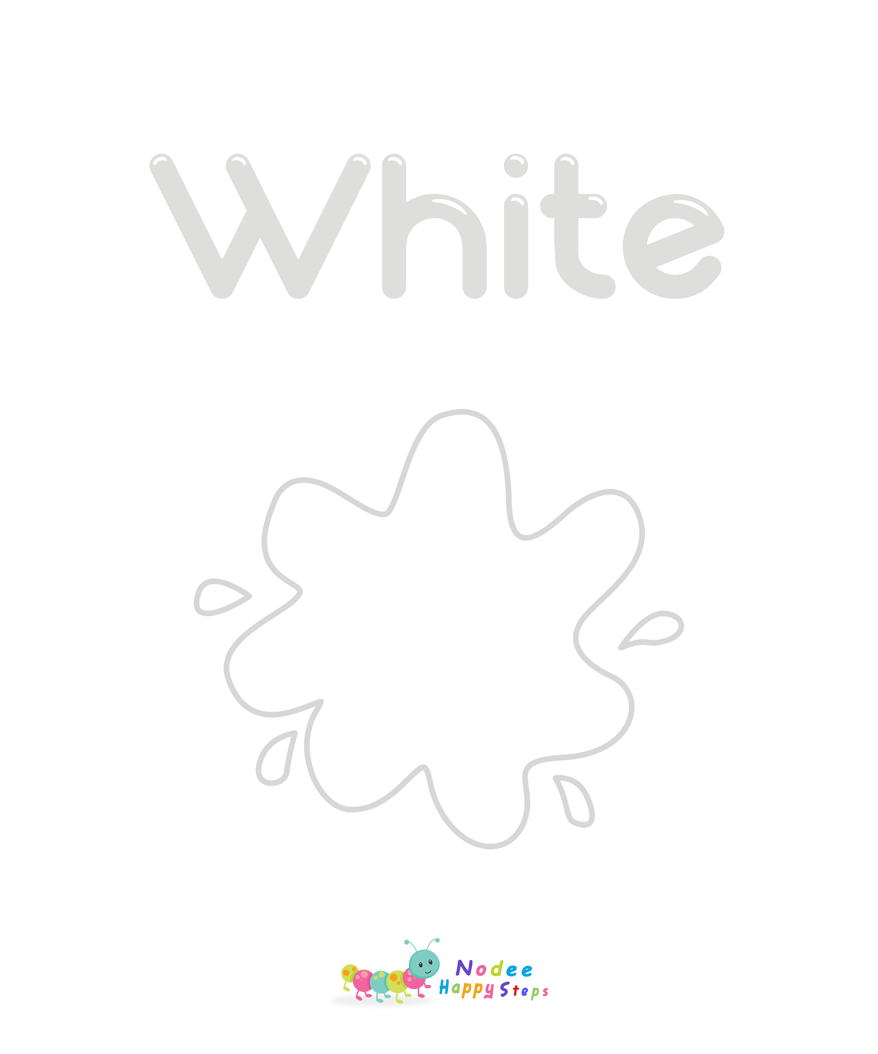 White Color Colors Flashcards for Kids