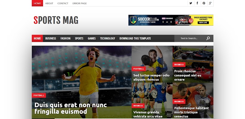 Sports Mag Free Blogger Template