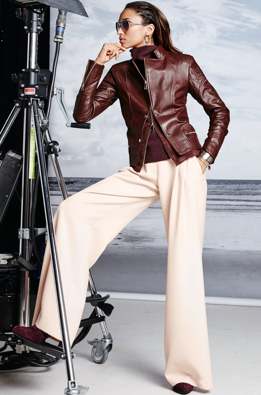 Madeleine Leather Jacket Chianti