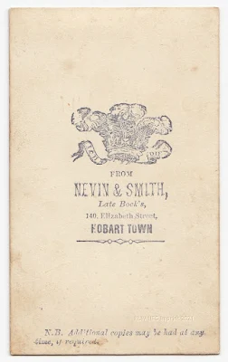 cdv verso by Nevin & Smith 1868 Hobart Tas