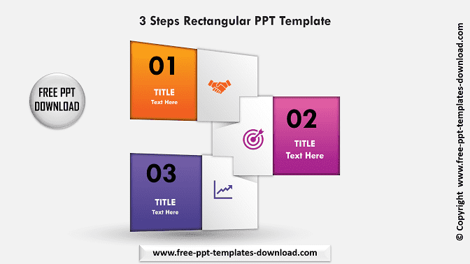 3 Steps Rectangular PPT Template Download