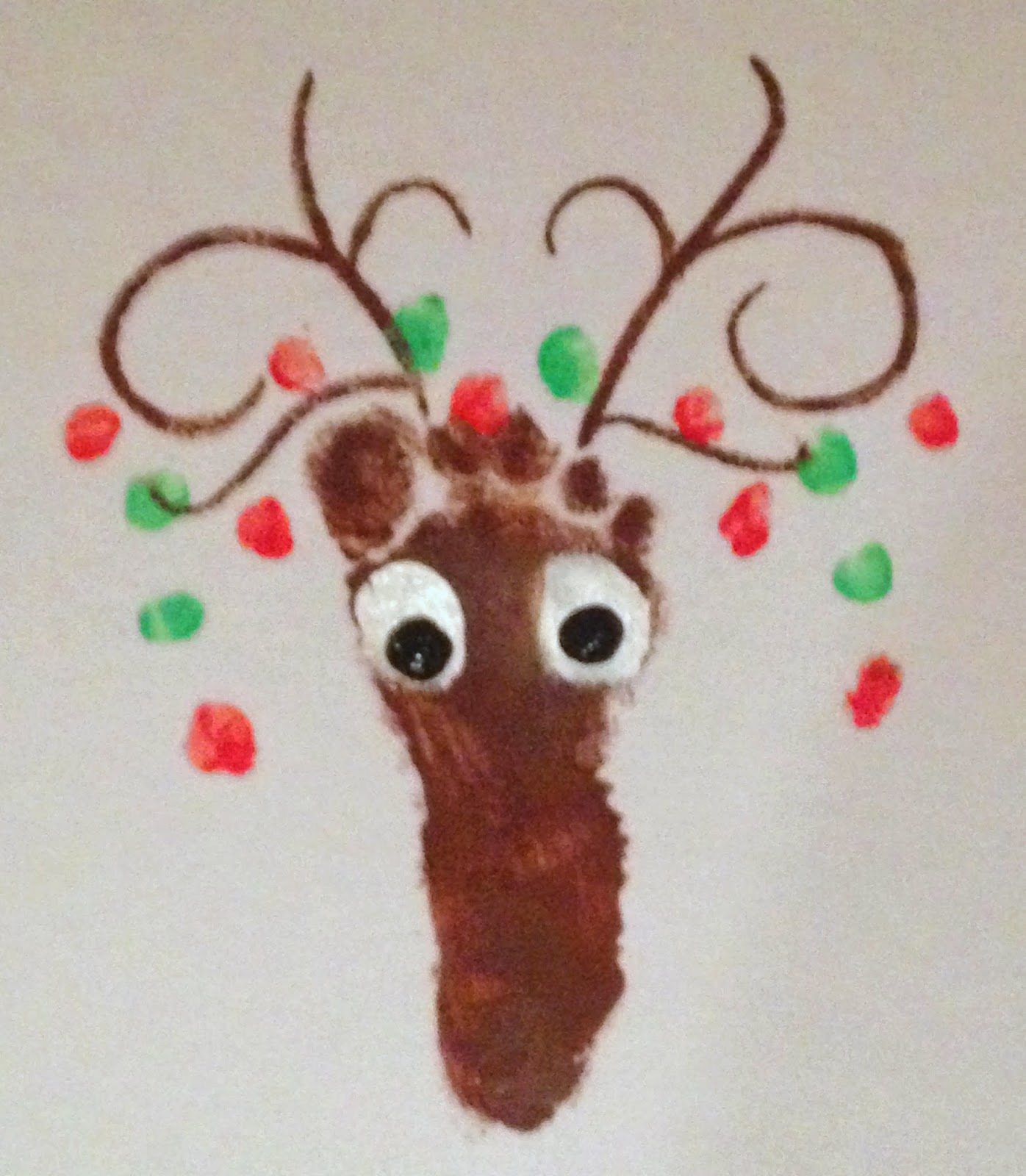 Reindeer Footprints, Holiday Craft for Kids, Holiday Crafts
