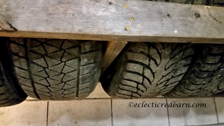 Eclectic Red Barn Diy Garage Tire Rack