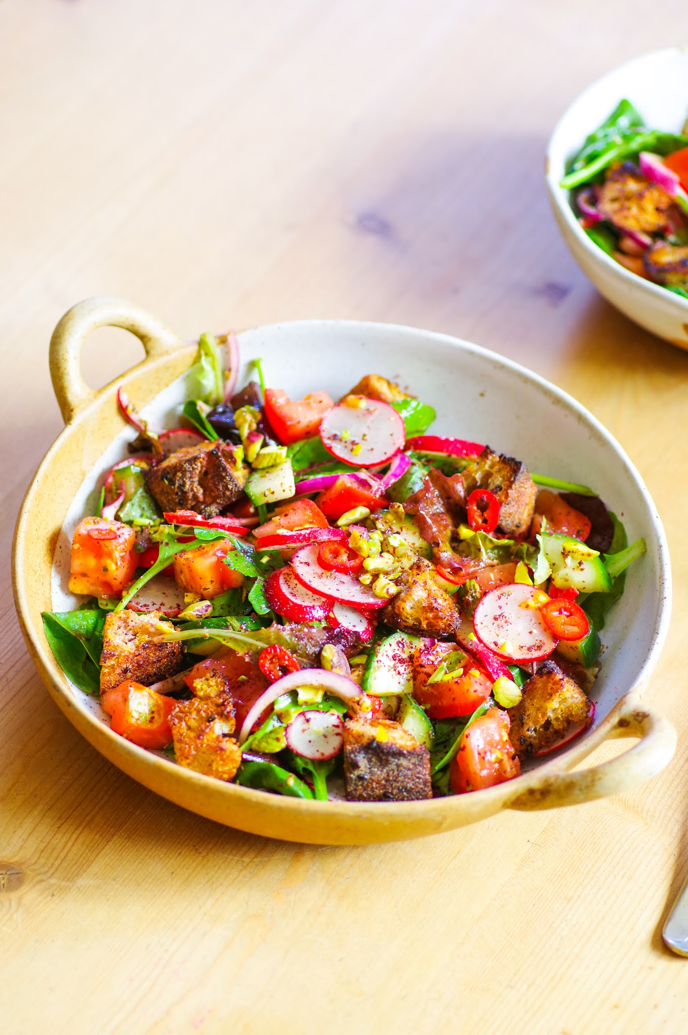 Sumac Salad with Smoky Croutons Euphoric Vegan