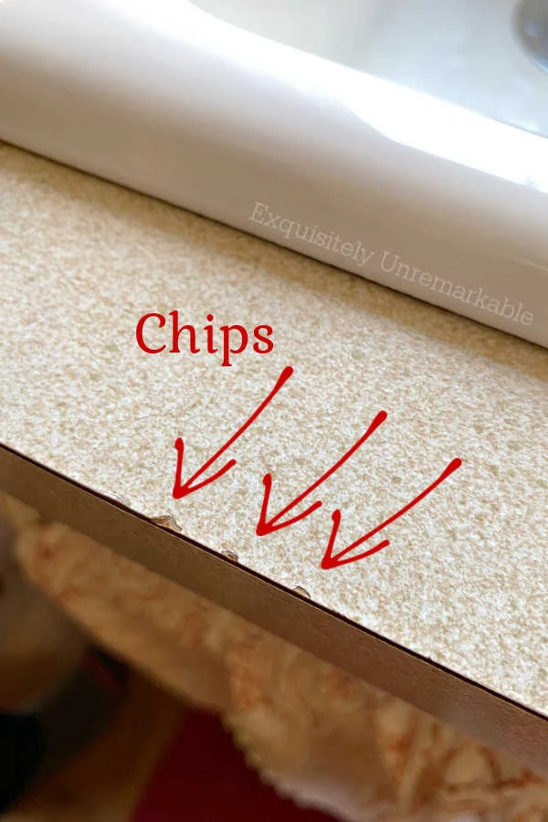 Chips In Laminate kitchen countertop