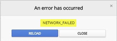 Error NETWORK_FAILED en Chrome