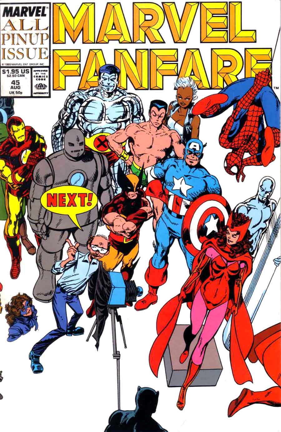 John Byrne 1980s iron man wolverine silver surfer captain america comic book cover - Marvel Fanfare #45