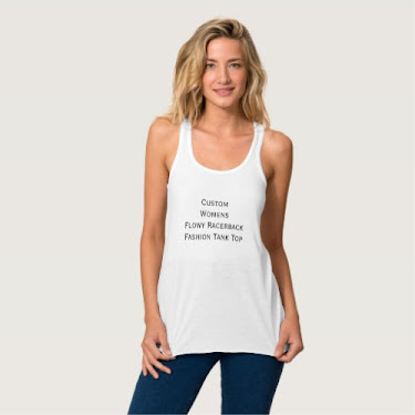 Custom Womens Flowy Racerback Fashion Tank Top - Front