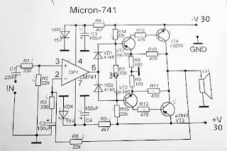 Power Amplifier Micron 741 - Schematic