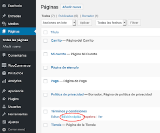 Wordpress Woocomerce - No se encontraron páginas Wordpress Woocomerce - No se encontraron páginas
